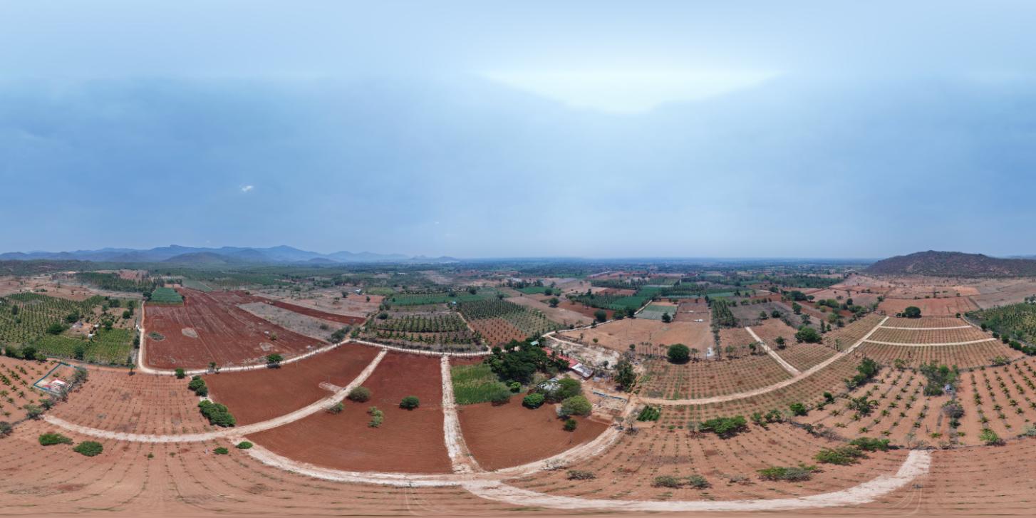 Aerial view of Krushi Bhoomi Farms plots in Yelandur